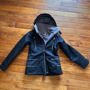 Burton // black stitched dryride zip up snow board jacket size small aug1